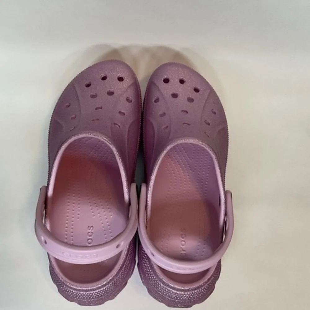 NWOB Crocs Pink Bella Glitter Clog Ballerina Wedge Sandals Unisex‎ M7/W9 China